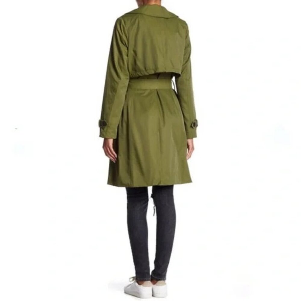 NEW - 7 for all Mankind Women's Gunflap trench coat - Olive Green - size L - Picture 4 of 12
